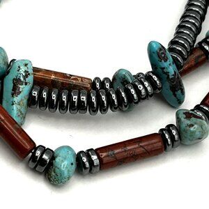 Southwestern Multi-Strand Turquoise Jasper & Quartz Beaded Bracelet